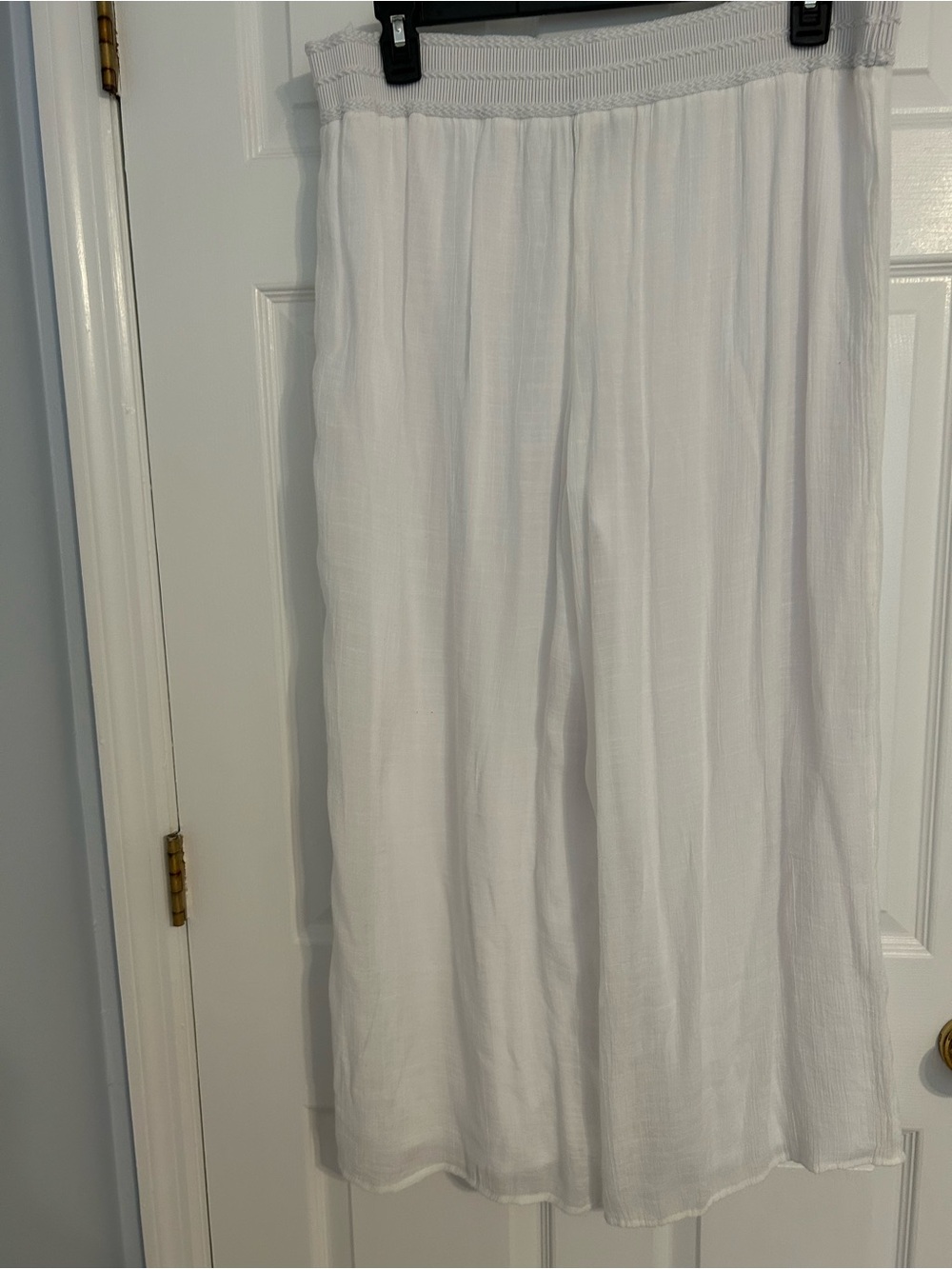 Apt. 9 White Wide-Leg Pull-On Gauze Pants